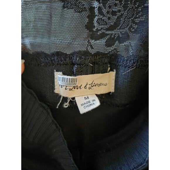 For Love And Lemons Black Lacey Mermaid dress stomach cut out front tie size M - Picture 4 of 6